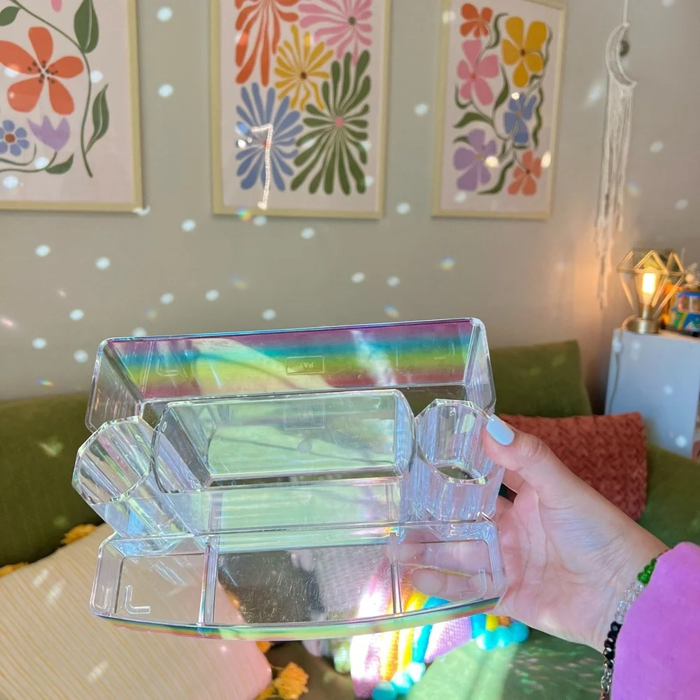 rainbow acrylic makeup/vanity organizer